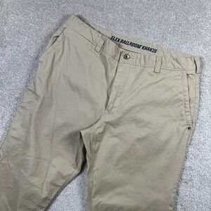 Duluth Trading Flex Ballroom Khakis Pants Men's 36x32 (36x31.5) Tan Stretch Work